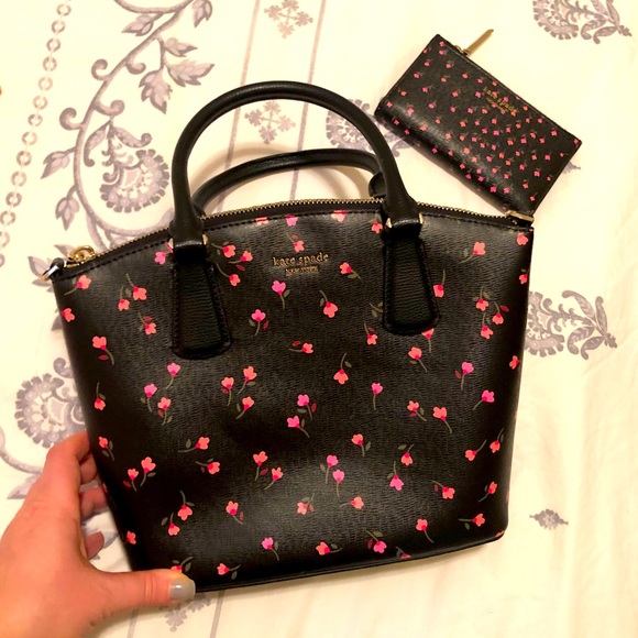 Kate Spade Sylvia floral black handbag - Picture 2 of 9